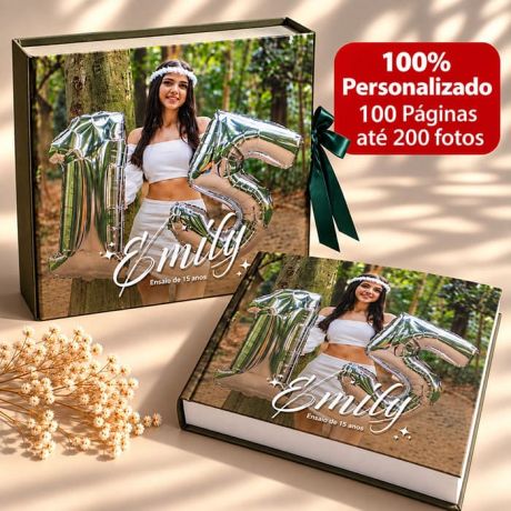 FOTOLIVRO PERSONALIZADO 100 P&Aacute;GINAS - ENVIE AT&Eacute; 200 FOTOS - 15 ANOS