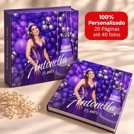 FOTOLIVRO PERSONALIZADO 20 P&Aacute;GINAS - ENVIE AT&Eacute; 40 FOTOS - 15 ANOS