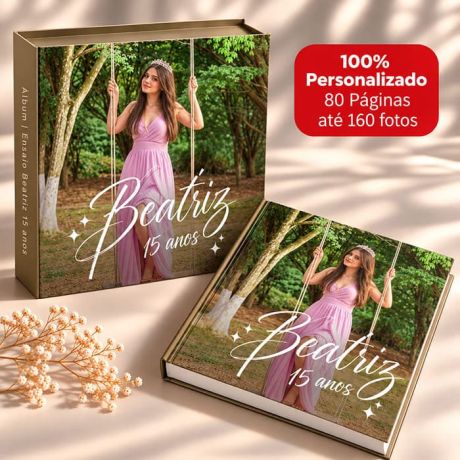 FOTOLIVRO PERSONALIZADO 80 PÁGINAS - ENVIE ATÉ 160 FOTOS - 15 ANOS