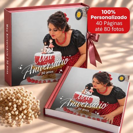 FOTOLIVRO PERSONALIZADO 40 PÁGINAS - ENVIE ATÉ 80 FOTOS - ANIVERSÁRIO