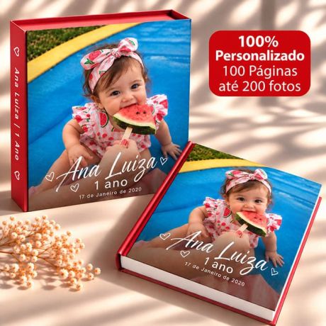 FOTOLIVRO PERSONALIZADO 100 P&Aacute;GINAS - ENVIE AT&Eacute; 200 FOTOS - 1&ordm; ANINHO
