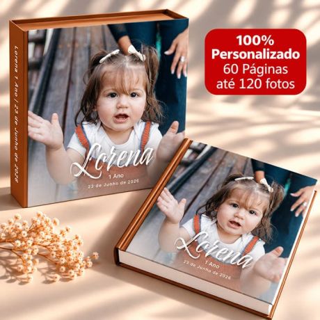 FOTOLIVRO PERSONALIZADO 60 P&Aacute;GINAS - ENVIE AT&Eacute; 120 FOTOS - 1&ordm; ANINHO