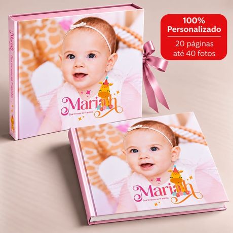 FOTOLIVRO PERSONALIZADO 20 PÁGINAS - ENVIE ATÉ 40 FOTOS - 1º ANINHO