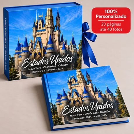 FOTOLIVRO PERSONALIZADO 20 P&Aacute;GINAS - ENVIE AT&Eacute; 40 FOTOS - VIAGEM