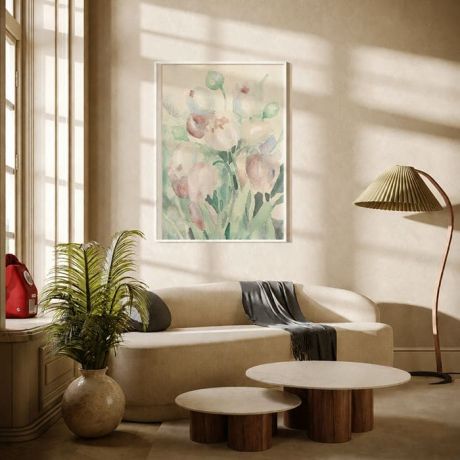 QUADRO VERTICAL - FLORAL AQUARELA