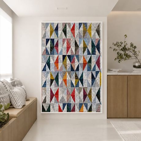 QUADRO VERTICAL - MOSAICO GEOMÉTRICO