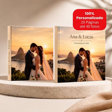 FOTOLIVRO PERSONALIZADO 20 PÁGINAS - ENVIE ATÉ 40 FOTOS - CASAMENTO