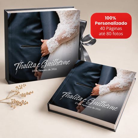 FOTOLIVRO PERSONALIZADO 40 PÁGINAS - ENVIE ATÉ 80 FOTOS - CASAMENTO