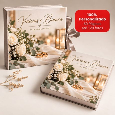 FOTOLIVRO PERSONALIZADO 60 PÁGINAS - ENVIE ATÉ 120 FOTOS - CASAMENTO