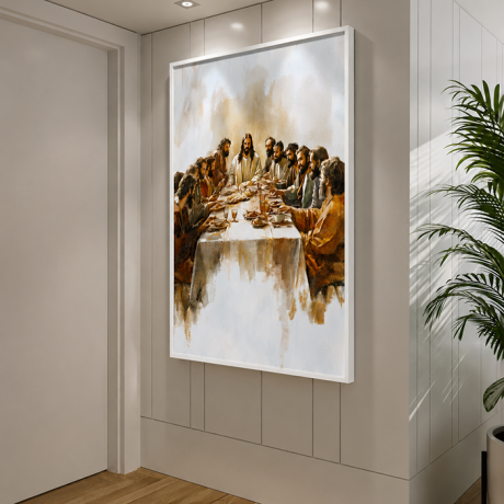QUADRO VERTICAL - SANTA CEIA ABSTRATA