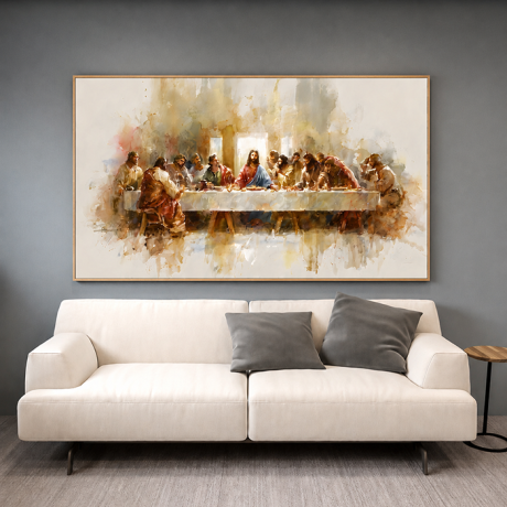 QUADRO HORIZONTAL - SANTA CEIA ABSTRATA